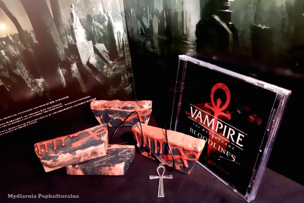 Soundtrack do gry Vampire The Masquerade Bloodlines i ręcznie robione mydło z motywem krwi i ankh
